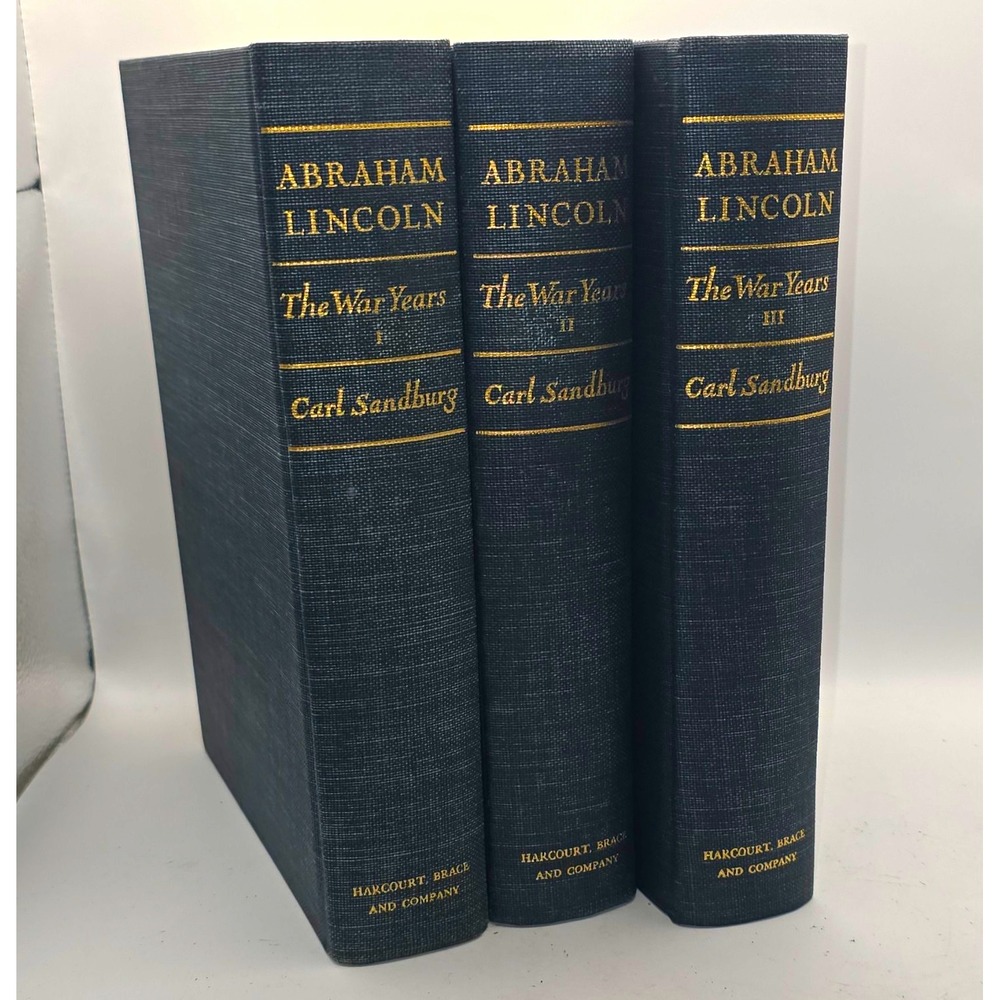 Carl Sandburg Abraham Lincoln: The War Years Vol I-III HC Illustrated 1939